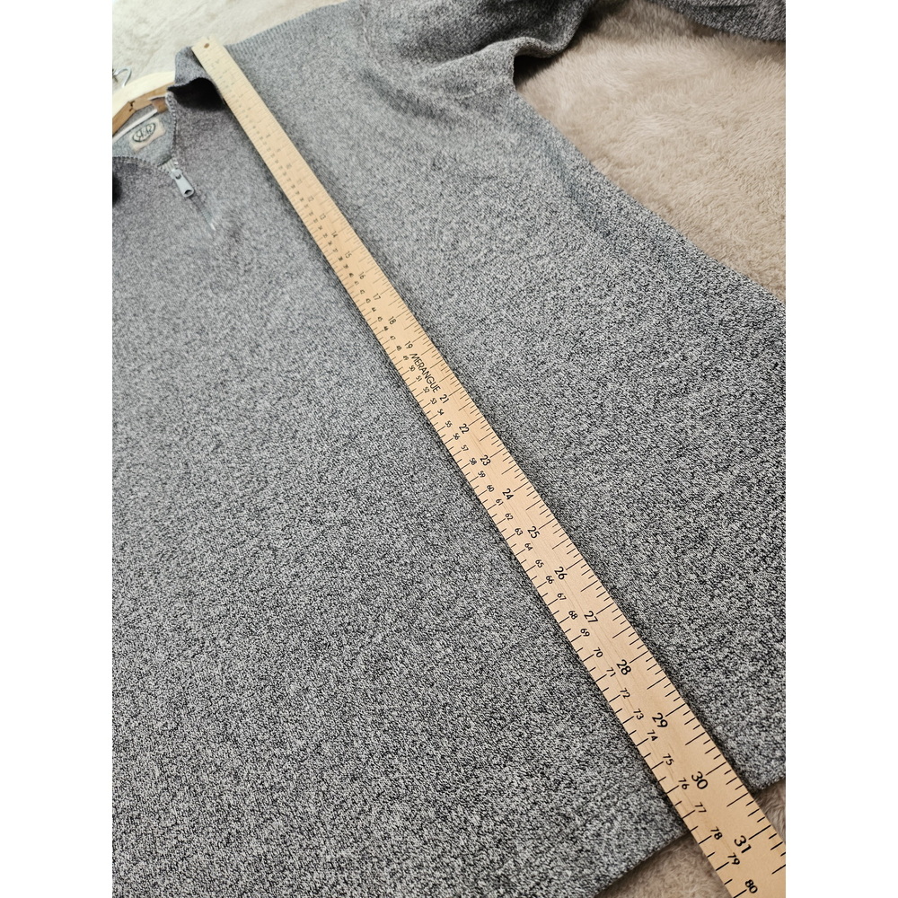 R&R Logo Knit Sweater Quarter-zip Heather Gray Casuals Crewneck - Picture 7 of 10